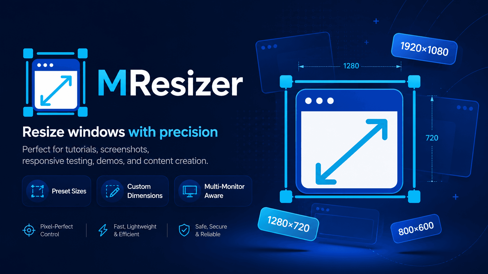 MResizer precision window resizer for Windows overview